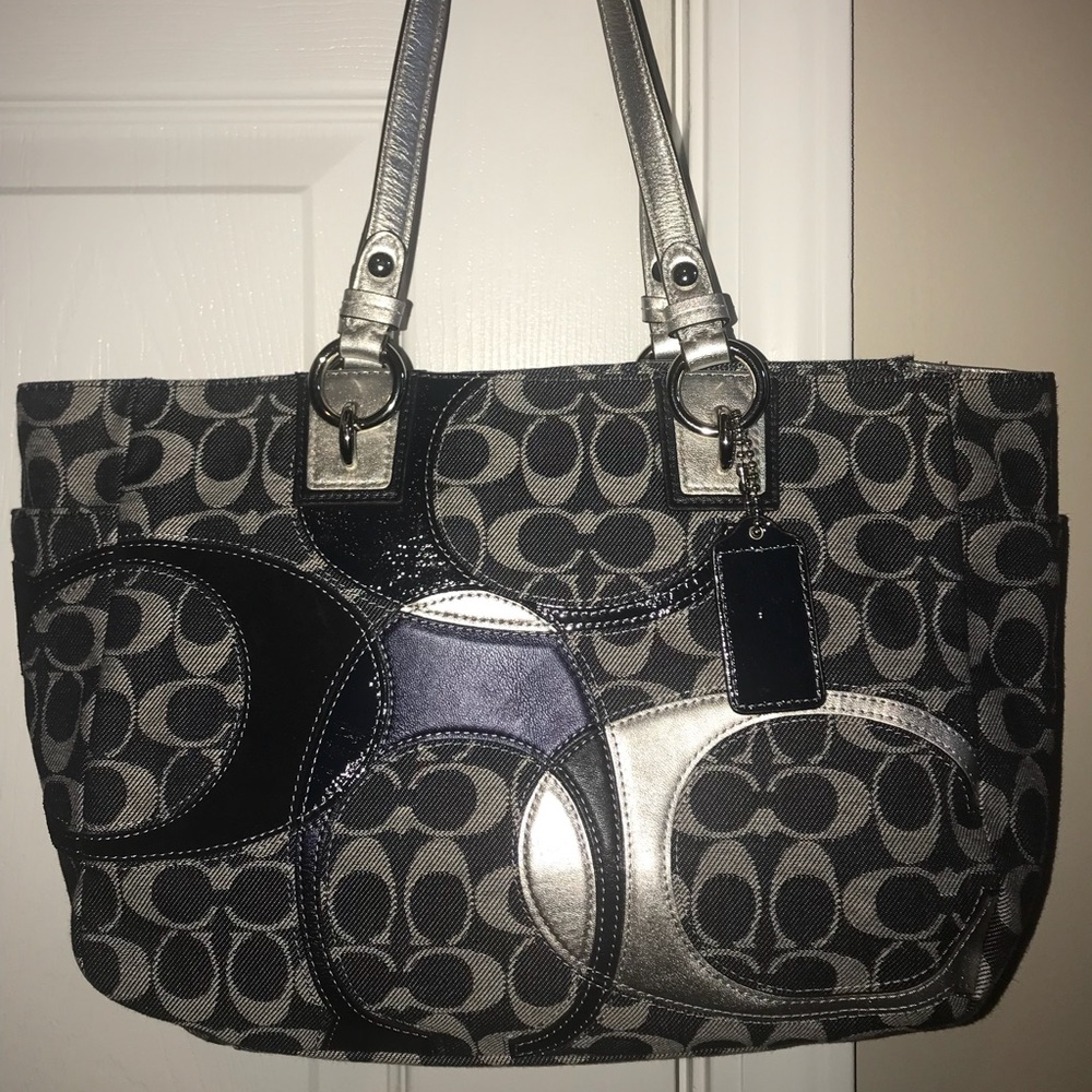 Coach denim, patchwork bag